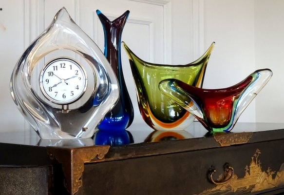 Crystal Teardrop Clock by Jean Daum for Daum, 1960s for sale at Pamono