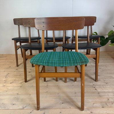 Vintage Teak Dining Chairs, Denmark, 1960, Set of for sale at Pamono - Main Image