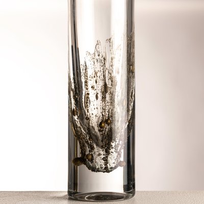 Zylindrische Vase aus mundgeblasenem Glas mit goldenen Einschlüssen von Peill & Putzler, Deutschland, 1960er bei Pamono kaufen
