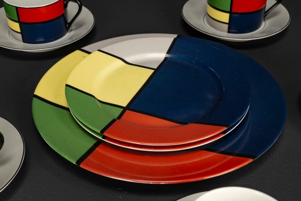 Taitü Venezia Coffee Service in Mondrian Design by Emilio Bergamin