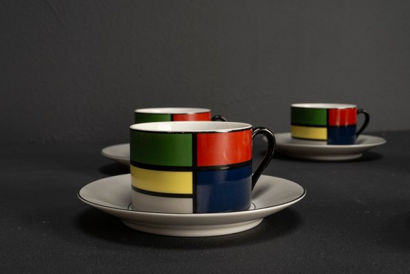 Taitü Venezia Coffee Service in Mondrian Design by Emilio Bergamin
