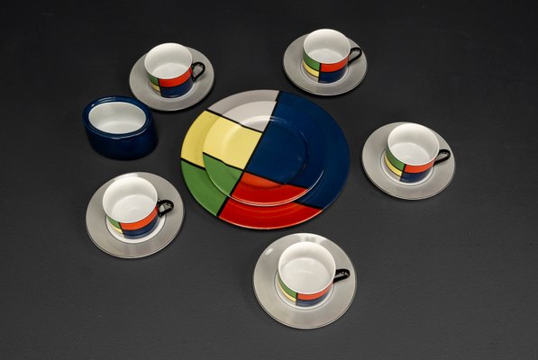 Taitü Venezia Coffee Service in Mondrian Design by Emilio Bergamin