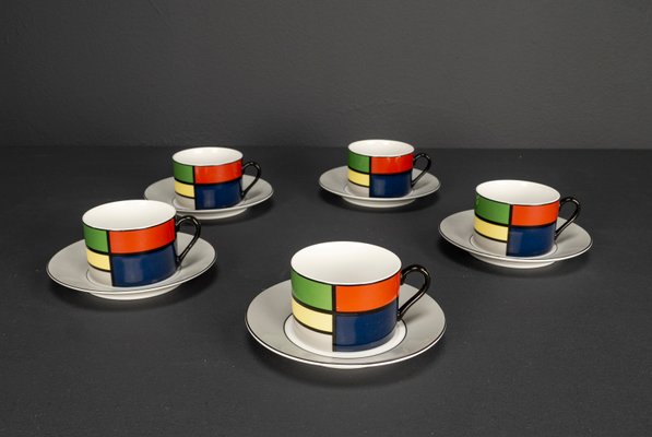Taitü Venezia Coffee Service in Mondrian Design by Emilio Bergamin