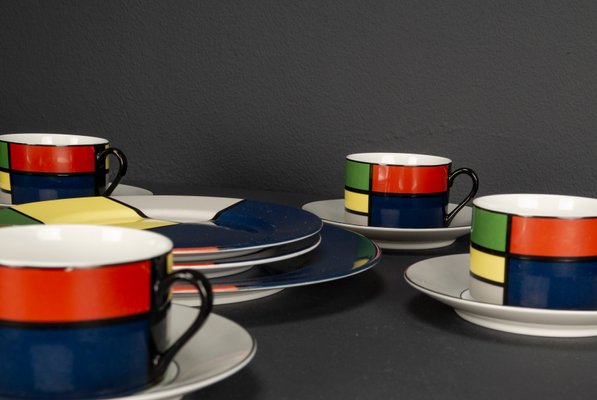Taitü Venezia Coffee Service in Mondrian Design by Emilio Bergamin