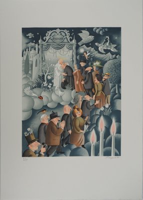 Raymond Peynet, Entrance to Paradise, Original Signed Lithograph