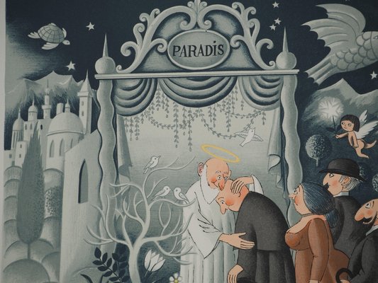 Raymond Peynet, Entrance to Paradise, Original Signed Lithograph