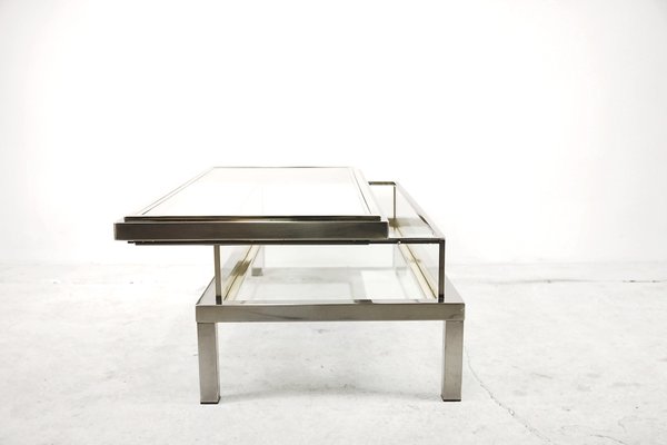 Glass Case By Maison Jansen 1970s, Extra Large Rectangular Glass Coffee Table