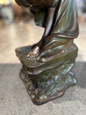 Art Nouveau Terracotta and Bronze Sculpture, 1890s-1910s for sale