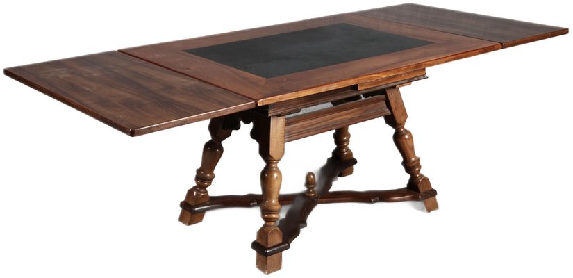 Antique Extendable Slate Table in Walnut, 1930 for sale at Pamono