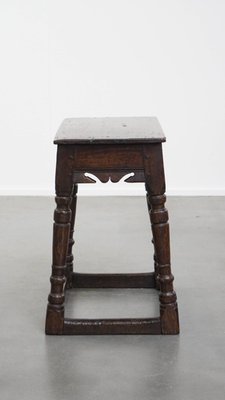 Antique English Oak Joint Stool or Side Table, 17th Century for