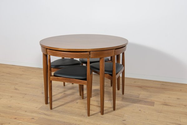 Mid-Century Teak Dining Table and Chairs Set by Hans Olsen for Frem Røjle,  Denmark, 1950s, Set of