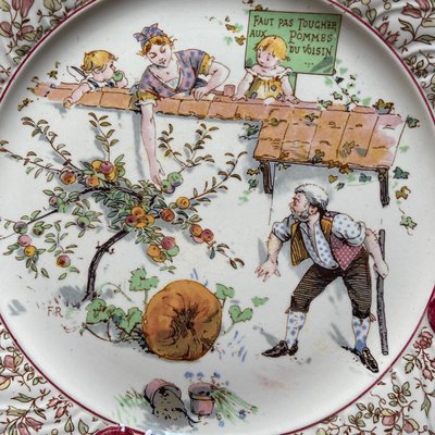 French Plates Illustrated by Froment Richard for Sarreguemines