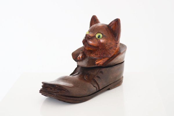 Black Forest Inkwell Cat in Boot, 1890 for sale at Pamono