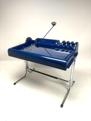 Blue Plastic Orix Desk by Parigi and Prina for Molteni, Italy