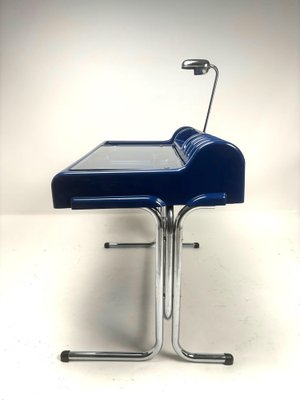 Blue Plastic Orix Desk by Parigi and Prina for Molteni, Italy