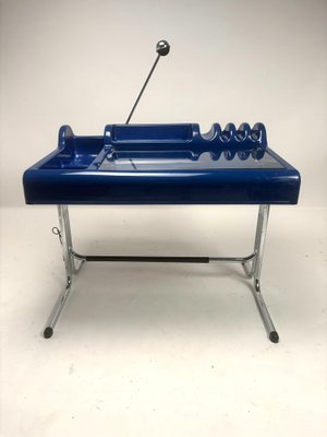 Blue Plastic Orix Desk by Parigi and Prina for Molteni, Italy