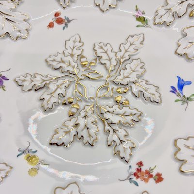 Mid-Century Rococo Revival Oak Leaf and Acorn Relief Plate with