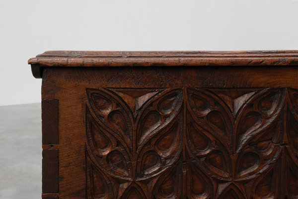 Large 16th Century Gothic Carved Oak Chest, France for sale at Pamono