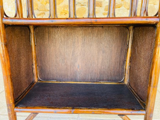 2-stufiges Vintage Regal aus Bambus & Rattan mit Stauraum, 1960er bei  Pamono kaufen