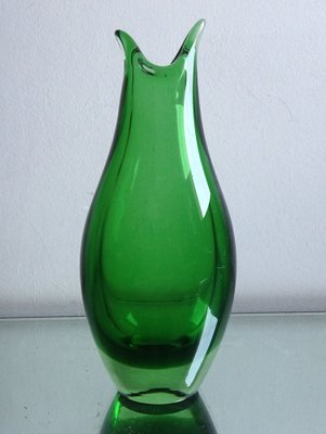 Grüne Glasvase, 1950er bei Pamono kaufen