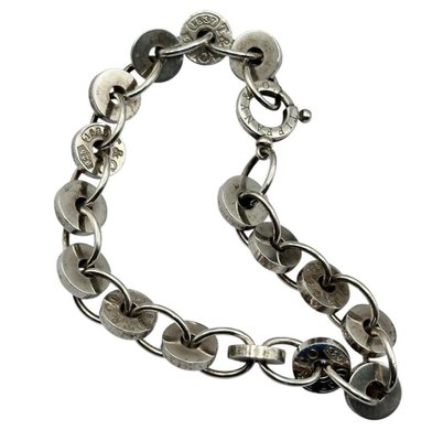 アクセサリー 80s Tiffany&Co. circular link bracelet Tiffany & Co. Sterling Silver Round Donut Chain Link Bracelet | eBay
