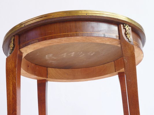ルイフィリップ様式のサイドテーブル Antique French Louis XV Style Round Side Table with Mable Top and