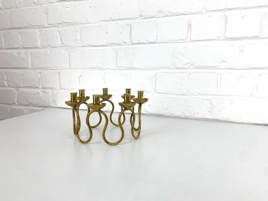 Swedish Modern Brass Candelabra by Lars Holmström for Svenskt Tenn