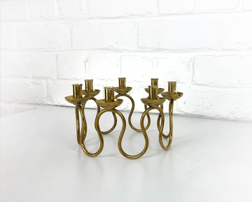 Swedish Modern Brass Candelabra by Lars Holmström for Svenskt Tenn