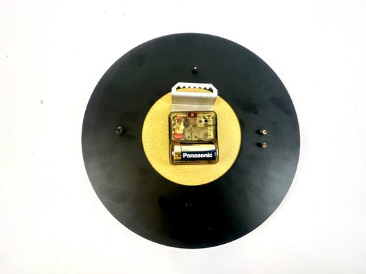 Mid-Century Modern Sunburst Wall Clock in Brass Chrometron from