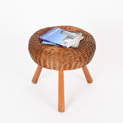 Pamono Tony Paul Wicker Stool ビンテージ Tony Paul ラタンスツール