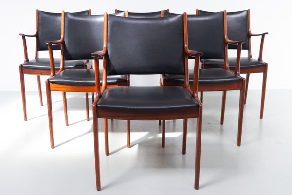 デンマーク Johannes Andersen ローズウッド 本革 Uldum Danish Rosewood Armchairs by Johannes Andersen for Uldum Møbler