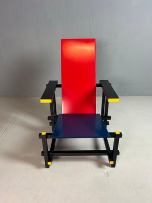 Red and Blue Chair attributed to Gerrit Rietveld for Cassina