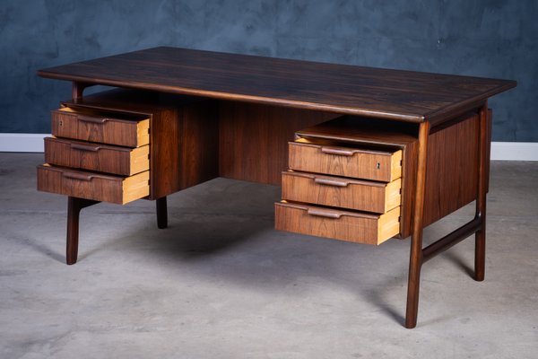 Rosewood Desk by Gunni Omann for Omann Jun Møbelfabrik, 1960s for