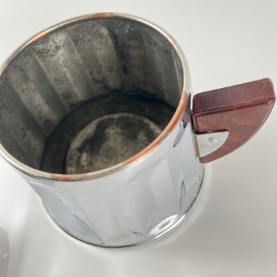 Vintage Chrome-Plated Metal and Bakelite Coffee Set, 1930s, Set of 3