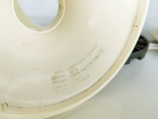 White Ivory Plastic Teti Wall Lamp by Vico Magistretti for