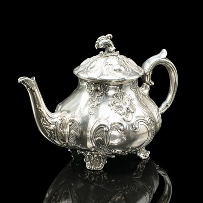 Antikes edwardianisches englisches Teeservice aus Silber, 1910er, 4er Set bei Pamono kaufen