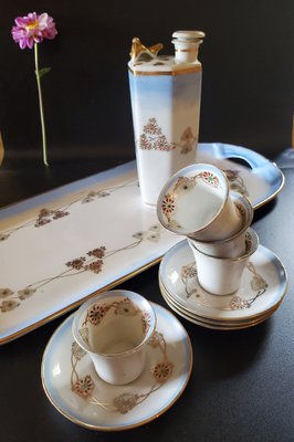 Vintage Japanese Murani Sake Set with Whistling Bird Decanter