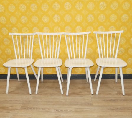 Sedie vintage bianche, anni '60, set di in vendita su Pamono