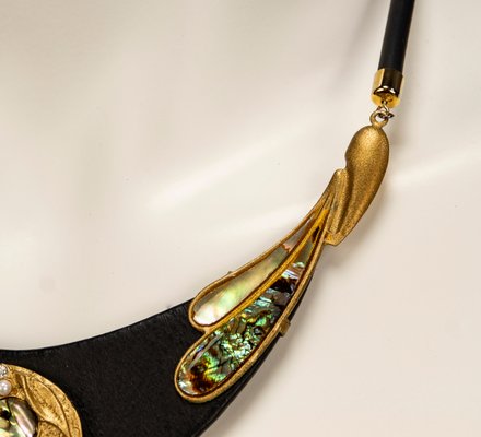 Collier Vintage Luigi Briglia Fantasy Jewelry - Style Art Déco - Multicolore - Occasion