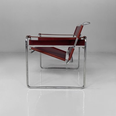 Set of Italian Modern Brown Wassily Armchairs by Marcel Breuer for