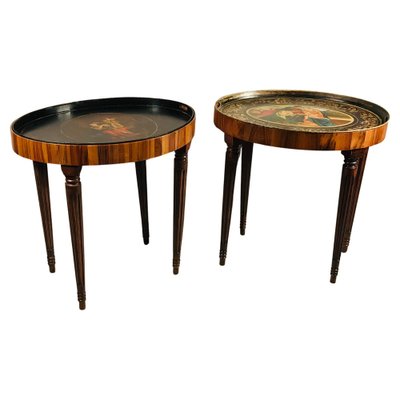 Lackierte Tabletttische, 19. Jh., 2er Set bei Pamono kaufen
