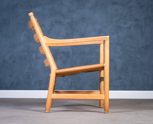 CH44 Lounge Chair in Beech and Natural Paper Cord by Hans J