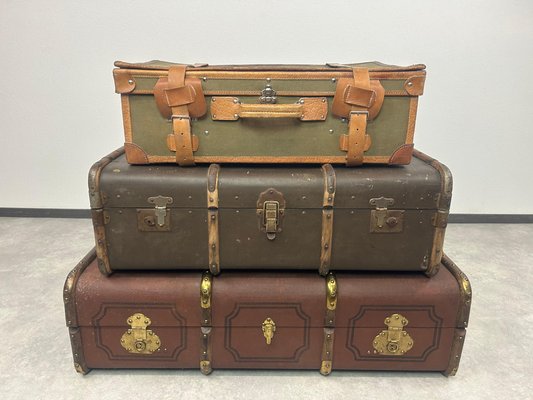 Vintage Naval Suitcase in Leather, 1930s for sale at Pamono