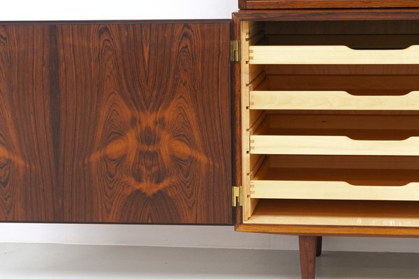 Danish Rosewood Bookcase with Sideboard by Carlo Jensen for