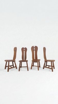 Belgian Brutalist Chairs by De Puydt, 1960s, Set of 4 for sale at