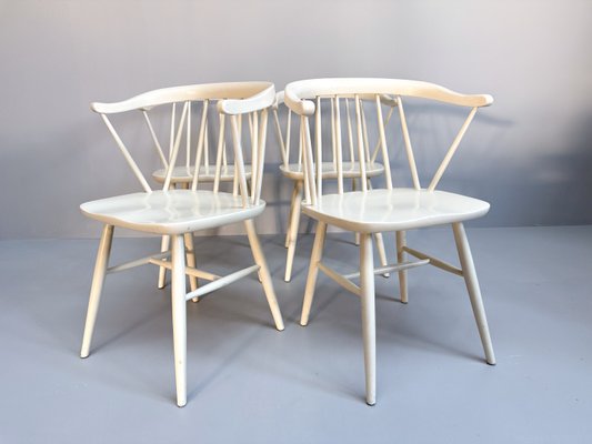 Sedie vintage laccate bianche di Nesto, anni '60, set di in