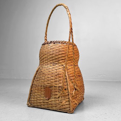 Japanese Bamboo Hanakago Ikebana Flower Basket, 1960s for sale at