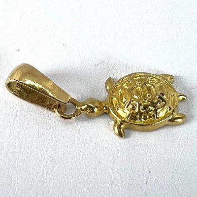 Ciondolo Tartaruga Oro Giallo Massiccio 14kt 1,2g - Gioiello Unisex Per Uomo Donna Bambino