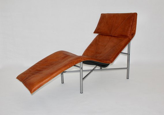 Swedish Cognac Leather Chaise Lounge By, Chaise Lounge Chair Leather