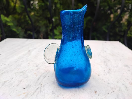 Blaue Vintage Glasvase, 1960er bei Pamono kaufen